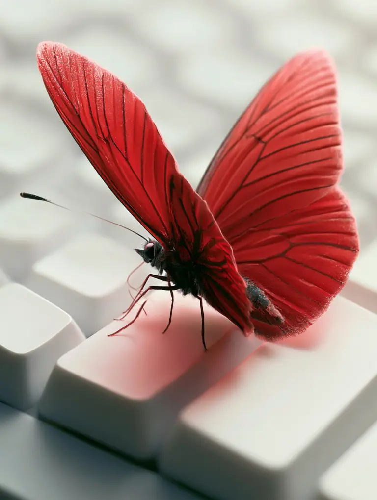 080826_Énigme_Subject_a_red_butterfly_placed_on_a_key_of_a_white_keyboard_A_b334cbe3-f08b-4d3b-a0c4-892a93de6e79_2